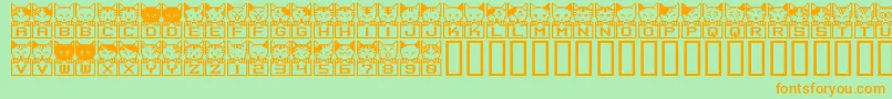 Шрифт BmNecoA29 – оранжевые шрифты на зелёном фоне