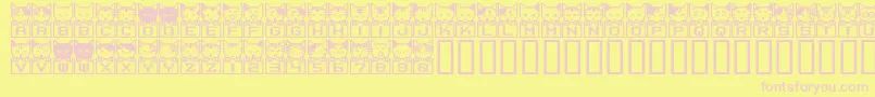 Czcionka BmNecoA29 – różowe czcionki na żółtym tle