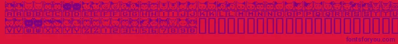 BmNecoA29 Font – Purple Fonts on Red Background