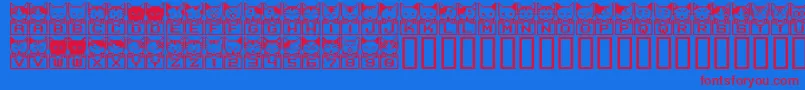 BmNecoA29 Font – Red Fonts on Blue Background