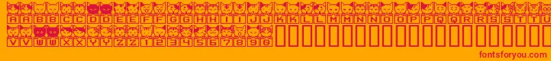 フォントBmNecoA29 – オレンジの背景に赤い文字