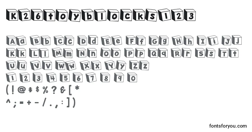 Шрифт K26toyblocks123 – алфавит, цифры, специальные символы