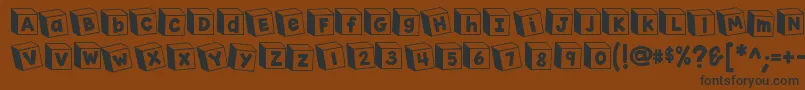 K26toyblocks123 Font – Black Fonts on Brown Background