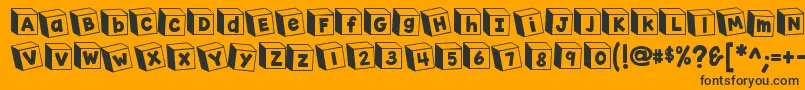 K26toyblocks123 Font – Black Fonts on Orange Background