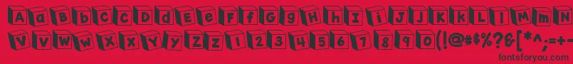 K26toyblocks123 Font – Black Fonts on Red Background