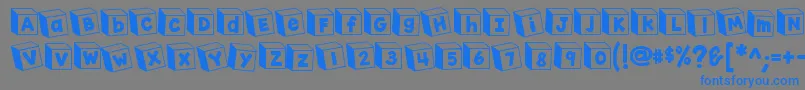 K26toyblocks123 Font – Blue Fonts on Gray Background