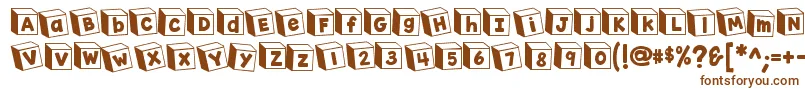 K26toyblocks123 Font – Brown Fonts on White Background