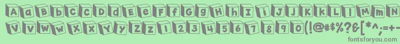 K26toyblocks123 Font – Gray Fonts on Green Background