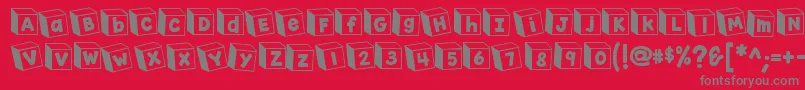 K26toyblocks123 Font – Gray Fonts on Red Background