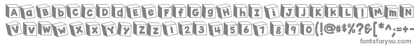 K26toyblocks123 Font – Gray Fonts on White Background