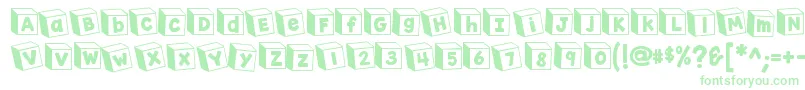 K26toyblocks123-Schriftart – Grüne Schriften auf weißem Hintergrund