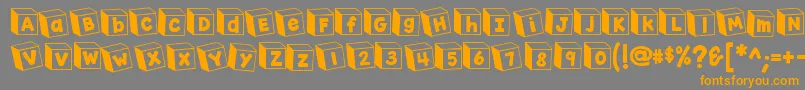 K26toyblocks123 Font – Orange Fonts on Gray Background