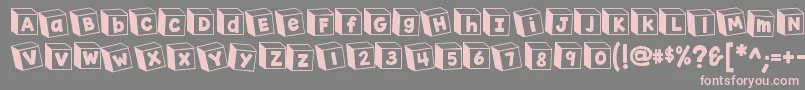 K26toyblocks123 Font – Pink Fonts on Gray Background