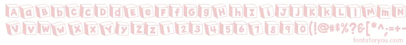 K26toyblocks123 Font – Pink Fonts on White Background