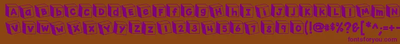 K26toyblocks123-Schriftart – Violette Schriften auf braunem Hintergrund