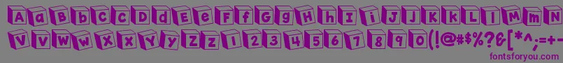 K26toyblocks123-Schriftart – Violette Schriften auf grauem Hintergrund