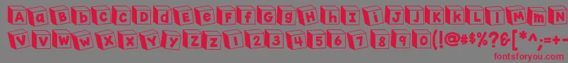 K26toyblocks123 Font – Red Fonts on Gray Background