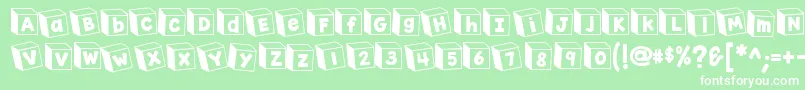 K26toyblocks123 Font – White Fonts on Green Background