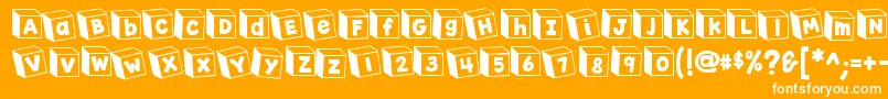 K26toyblocks123 Font – White Fonts on Orange Background