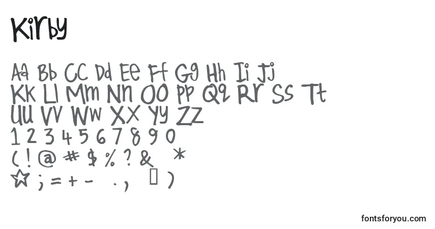 Шрифт Kirby – алфавит, цифры, специальные символы