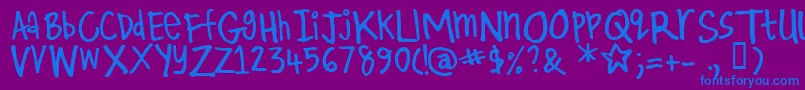 Kirby Font – Blue Fonts on Purple Background