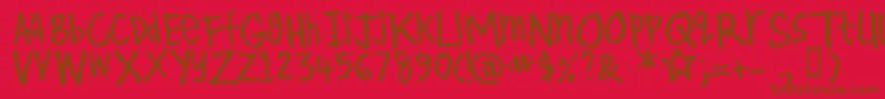 Police Kirby – polices brunes sur fond rouge