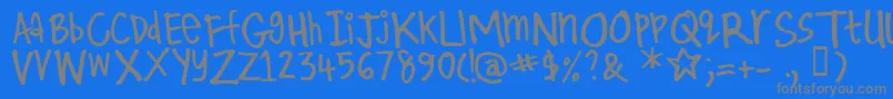 Kirby Font – Gray Fonts on Blue Background