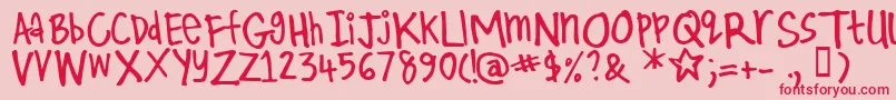 Kirby Font – Red Fonts on Pink Background