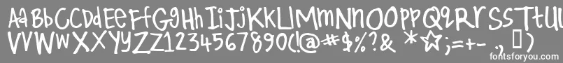 Kirby Font – White Fonts on Gray Background