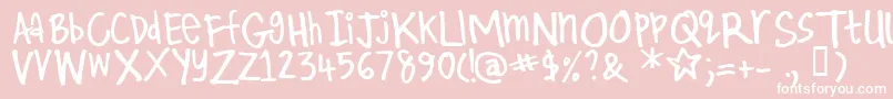 Kirby Font – White Fonts on Pink Background