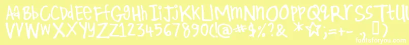 Kirby Font – White Fonts on Yellow Background