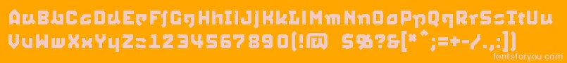 フォントSquid – オレンジの背景にピンクのフォント