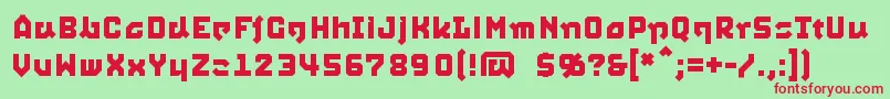 Squid Font – Red Fonts on Green Background