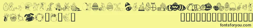 EasterArt Font – Black Fonts on Yellow Background