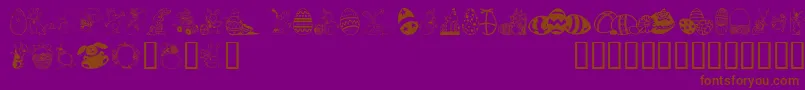 Fonte EasterArt – fontes marrons em um fundo roxo