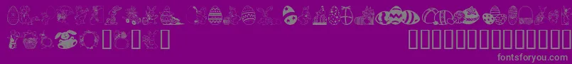 フォントEasterArt – 紫の背景に灰色の文字