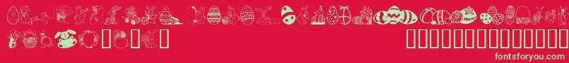 EasterArt Font – Green Fonts on Red Background