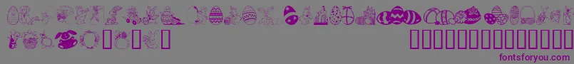 EasterArt-Schriftart – Violette Schriften auf grauem Hintergrund