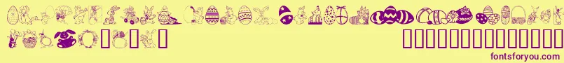 EasterArt Font – Purple Fonts on Yellow Background