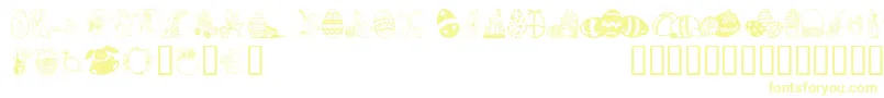 EasterArt-Schriftart – Gelbe Schriften auf weißem Hintergrund