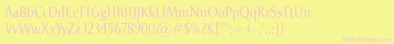 OdenseCond Font – Pink Fonts on Yellow Background