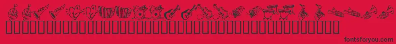 フォントKrMusicClass – 赤い背景に黒い文字