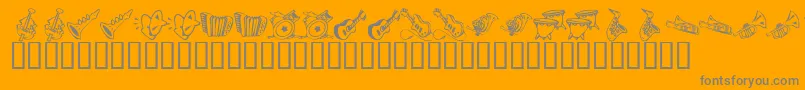 Fonte KrMusicClass – fontes cinzas em um fundo laranja