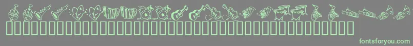 KrMusicClass Font – Green Fonts on Gray Background