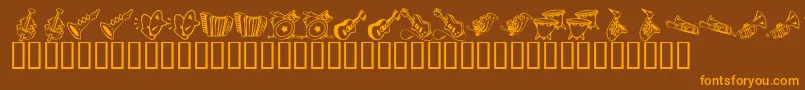 Шрифт KrMusicClass – оранжевые шрифты на коричневом фоне