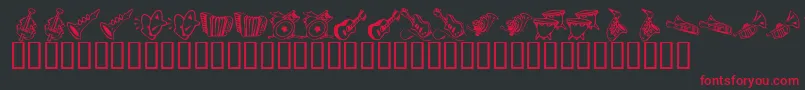 KrMusicClass Font – Red Fonts on Black Background