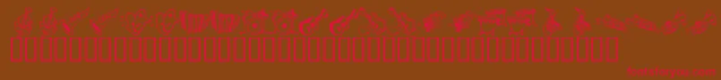 KrMusicClass-Schriftart – Rote Schriften auf braunem Hintergrund