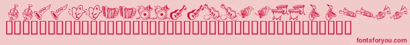 KrMusicClass Font – Red Fonts on Pink Background