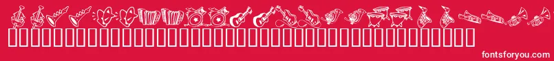 KrMusicClass Font – White Fonts on Red Background