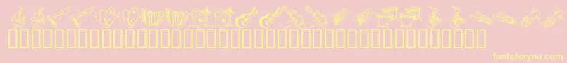 KrMusicClass Font – Yellow Fonts on Pink Background